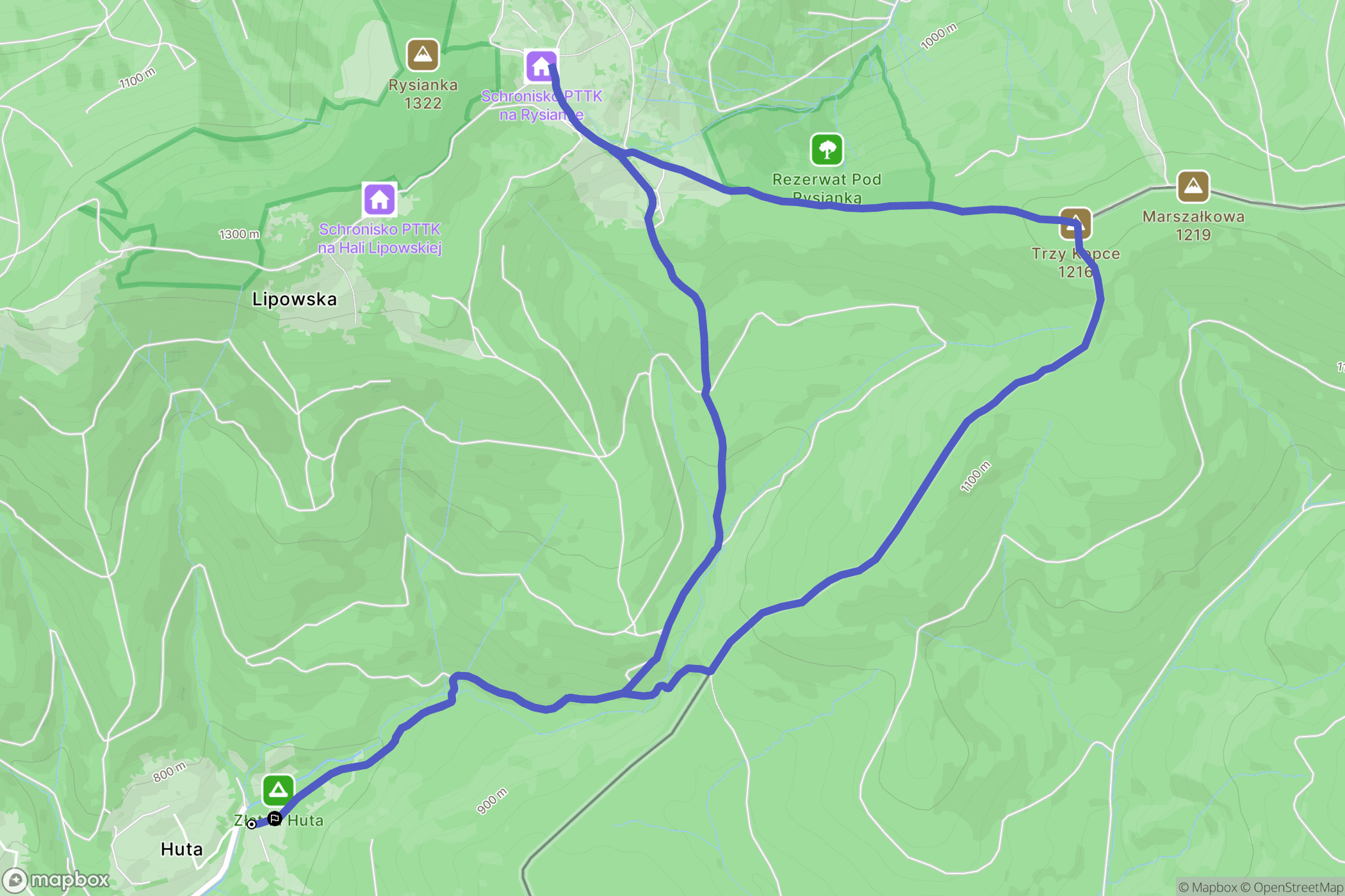 Złatna: mapa trasy - Poland