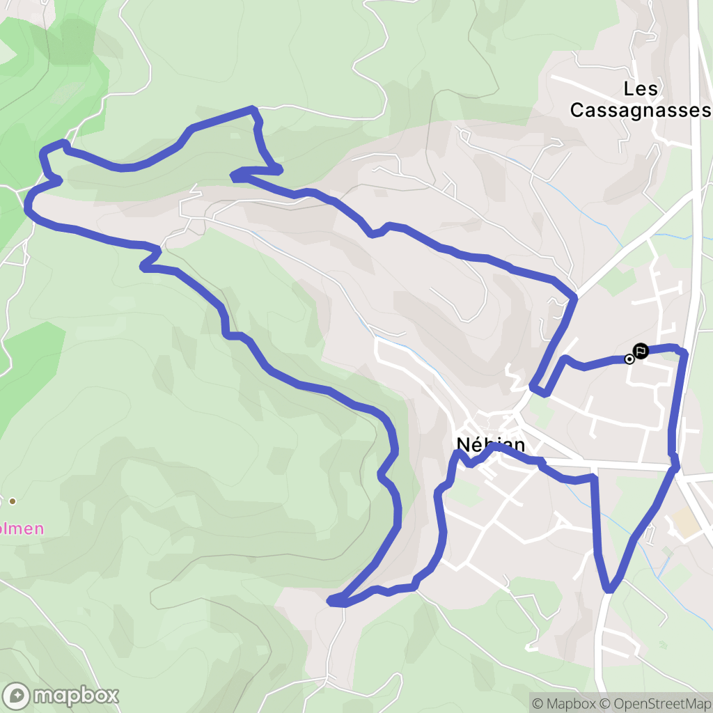 Nébian : carte du parcours de randonnée - France