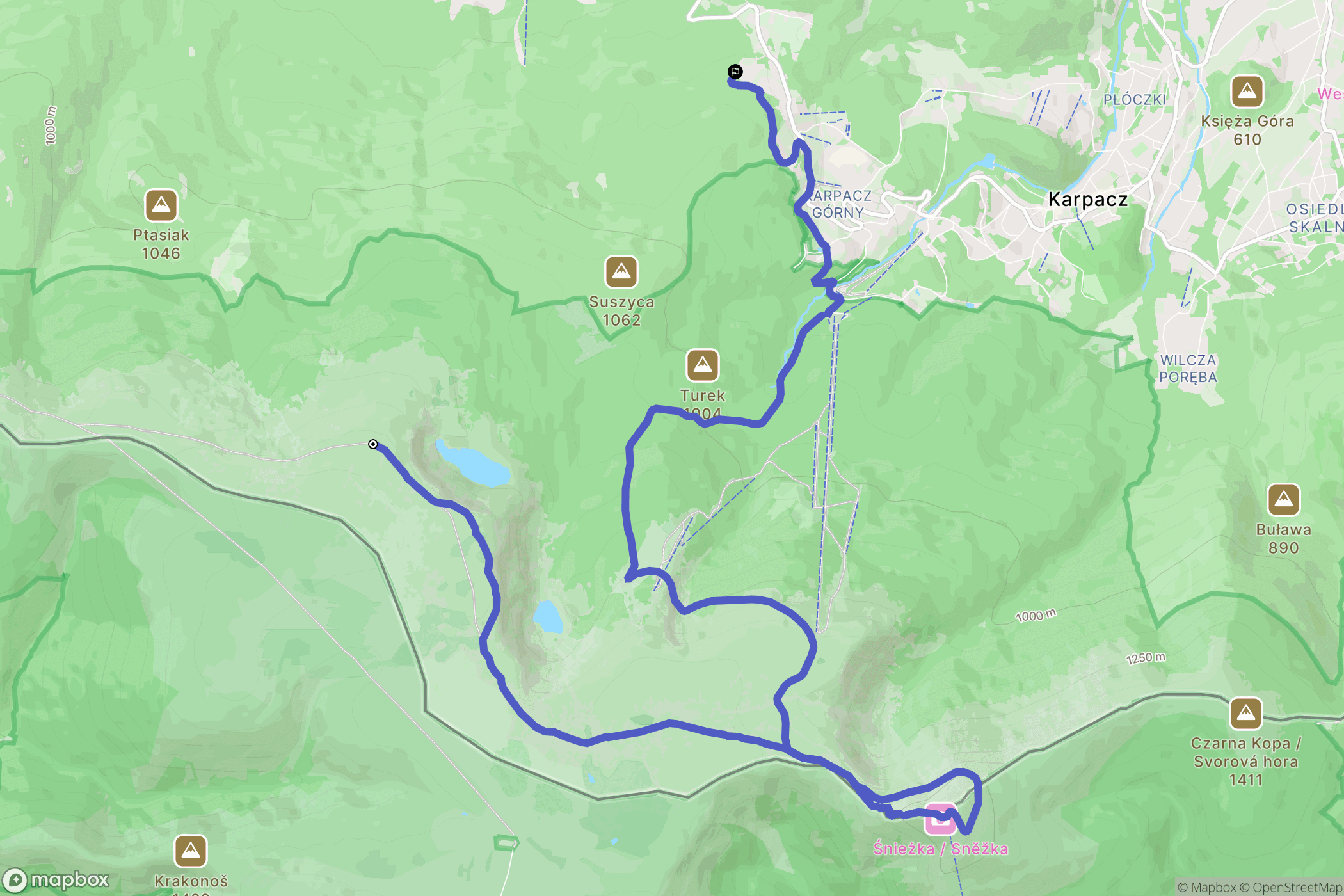 Karpacz: mapa trasy - Poland