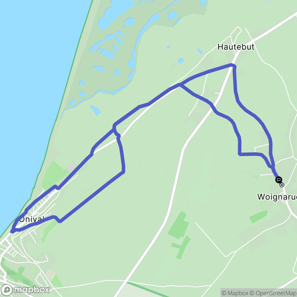 Woignarue : carte du parcours de randonnée - France