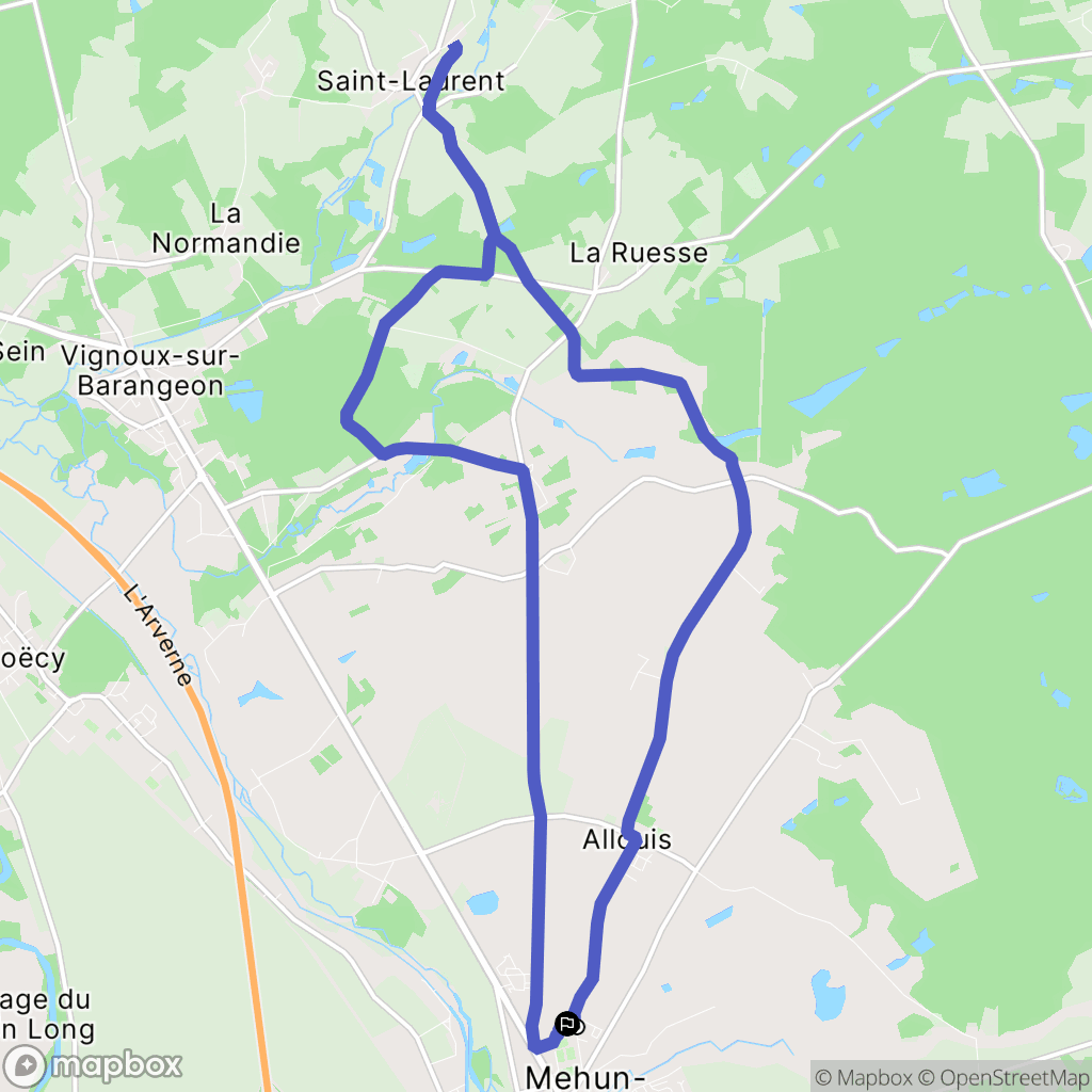 Allouis : carte du parcours de randonnée - France