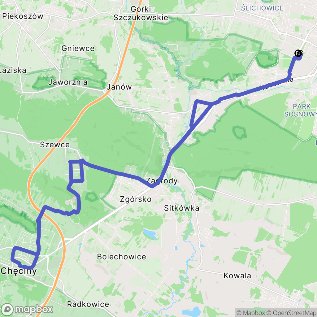 Kielce: mapa trasy - Poland