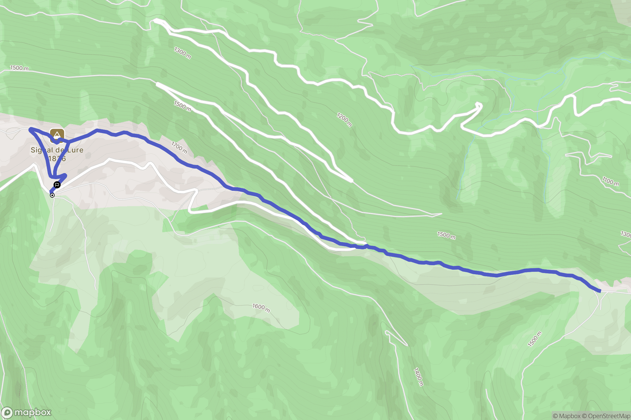Saint-Étienne-les-Orgues : carte du parcours de randonnée - France