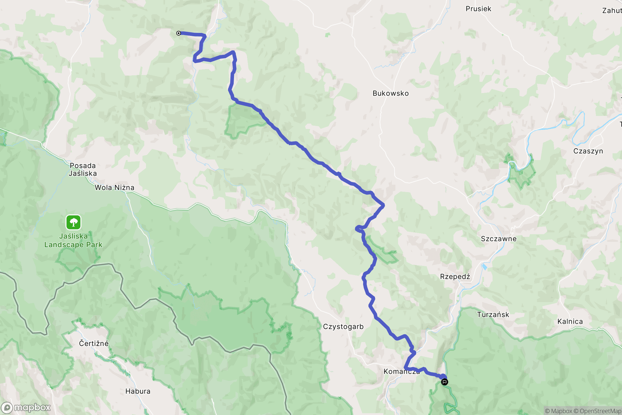Tarnawka: mapa trasy - Poland