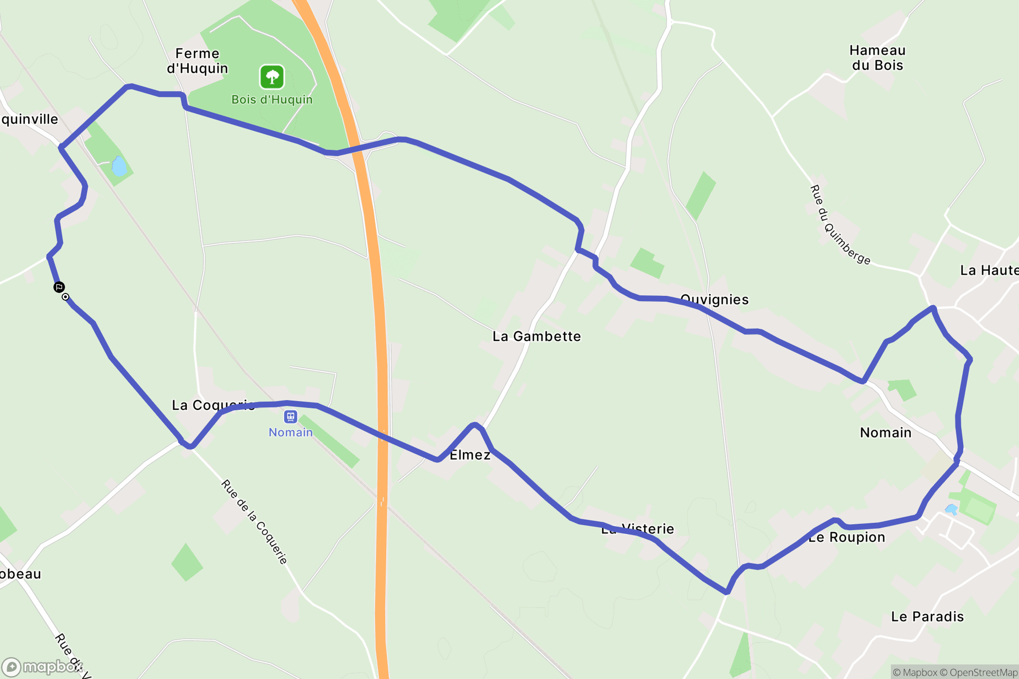 Cappelle-en-Pévèle : carte du parcours de randonnée - France