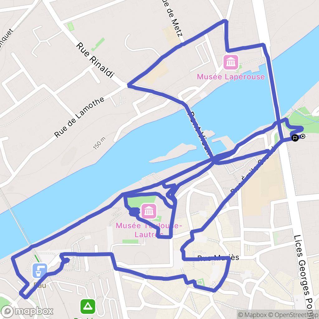 Albi : carte du parcours de randonnée - France