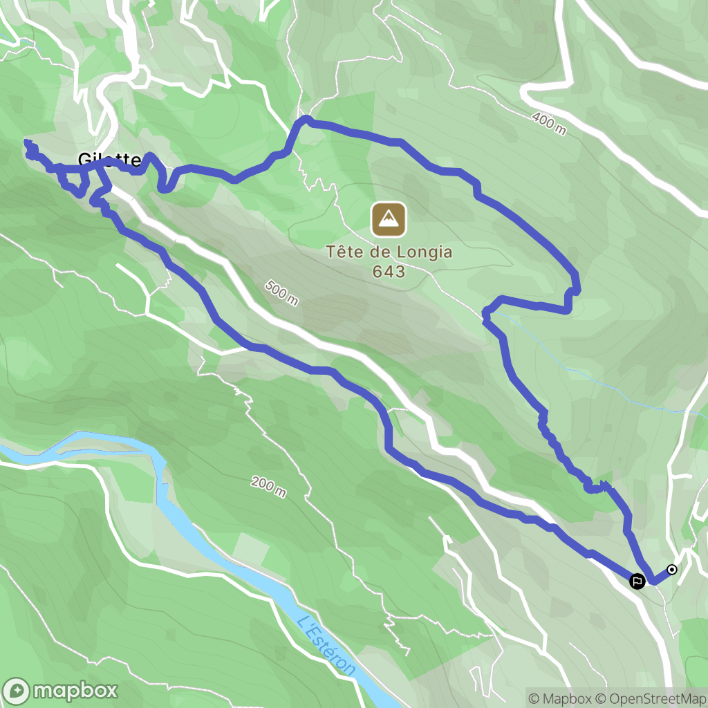 Gilette : carte du parcours de randonnée - France