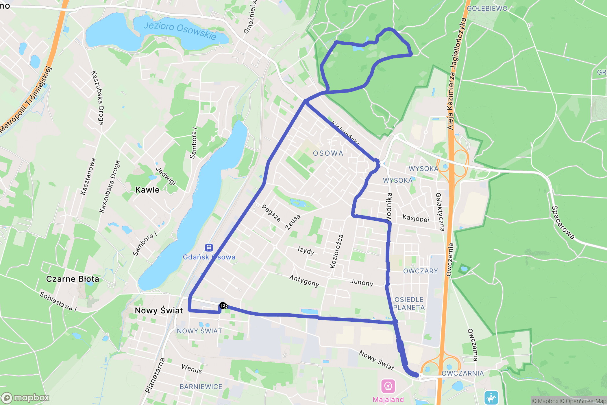 Gdańsk: mapa trasy - Poland