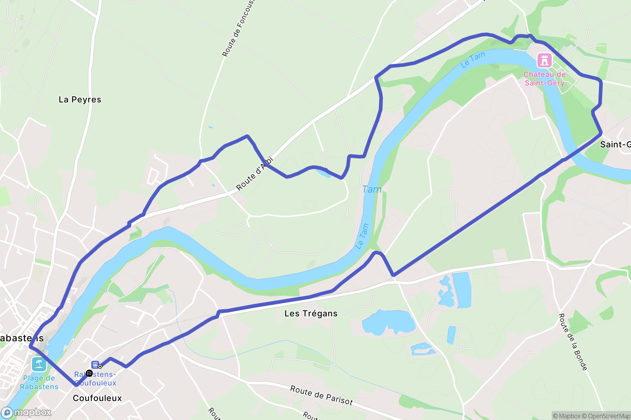 Coufouleux : carte du parcours de randonnée - France