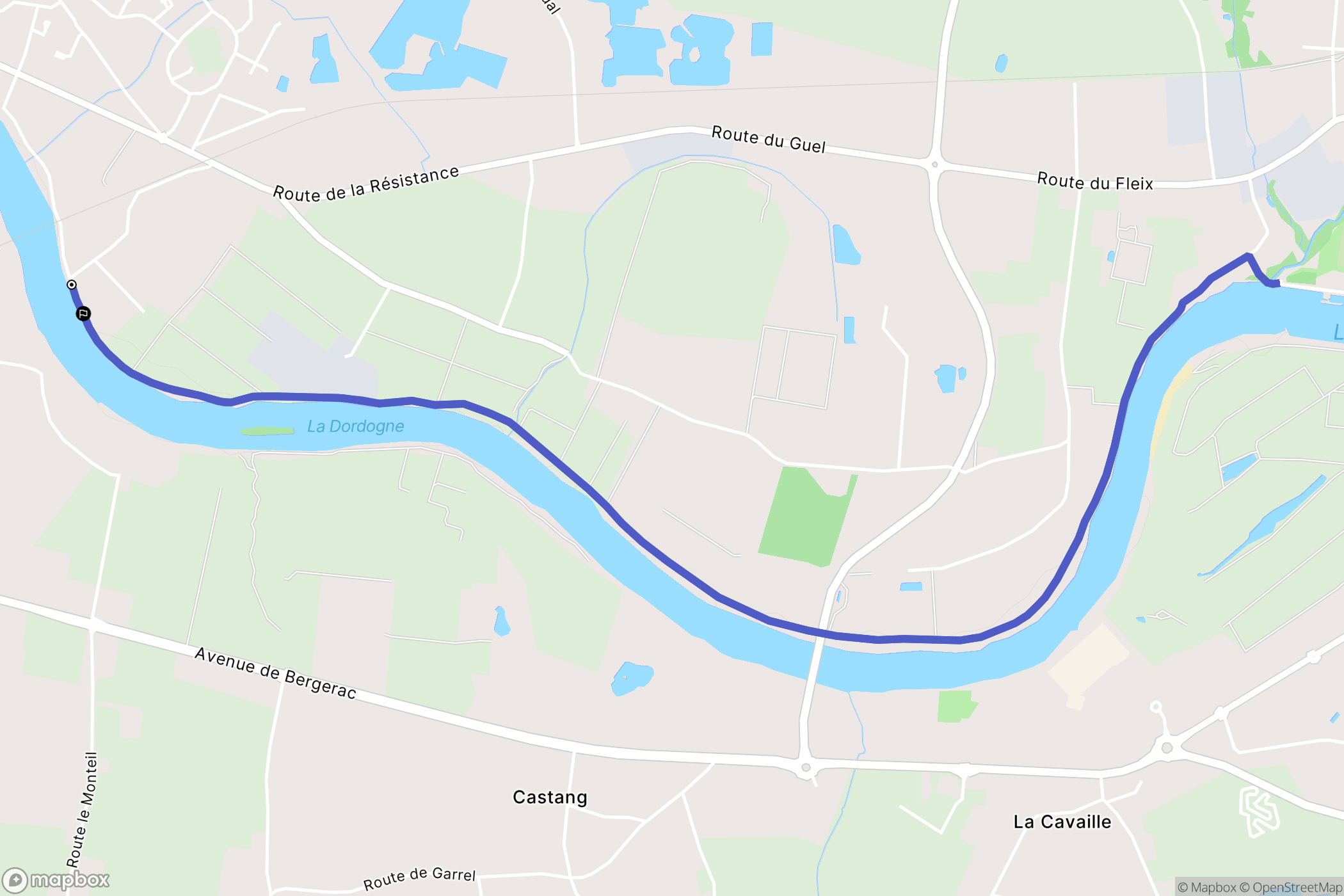 Prigonrieux : carte du parcours de randonnée - France