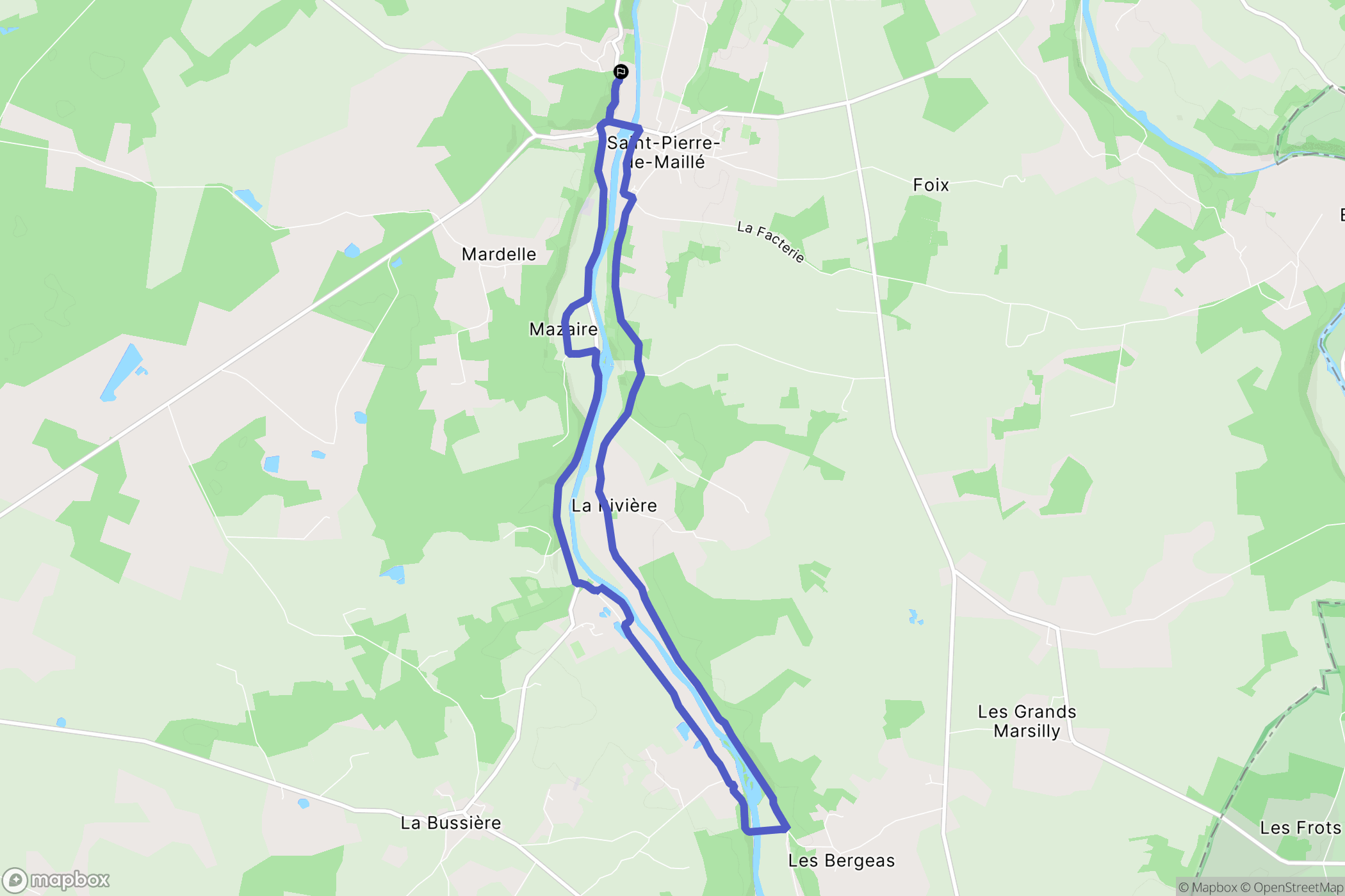Saint-Pierre-de-Maillé : carte du parcours de randonnée - France