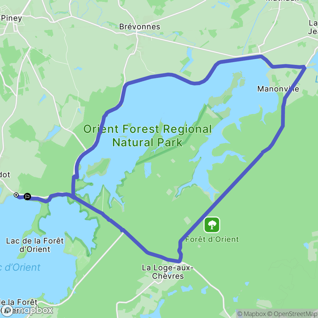 Géraudot : carte du parcours de randonnée - France