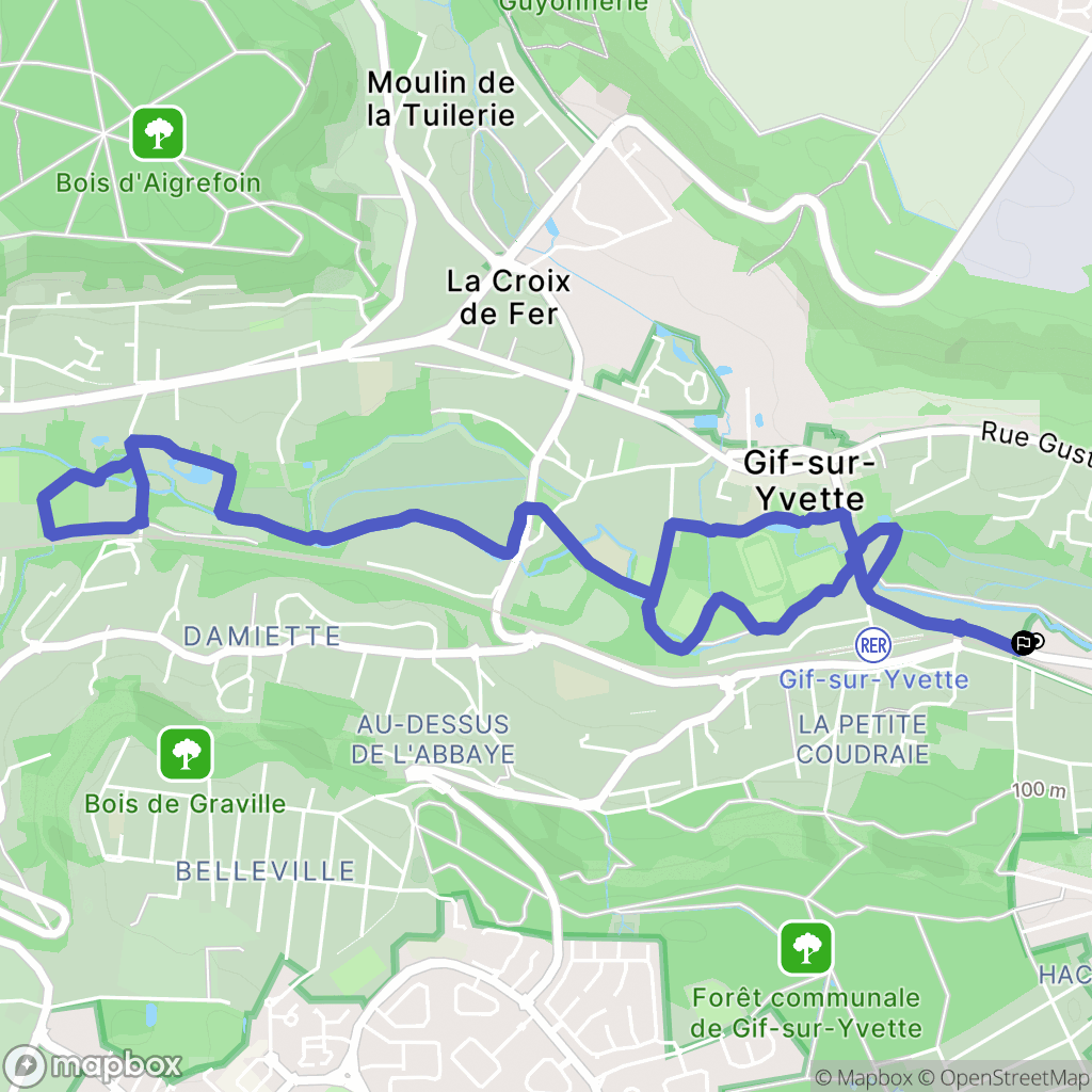 Bures-sur-Yvette : carte du parcours de randonnée - France