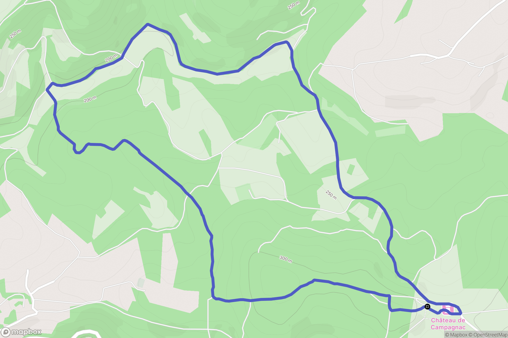 Sarlat-la-Canéda : carte du parcours de randonnée - France