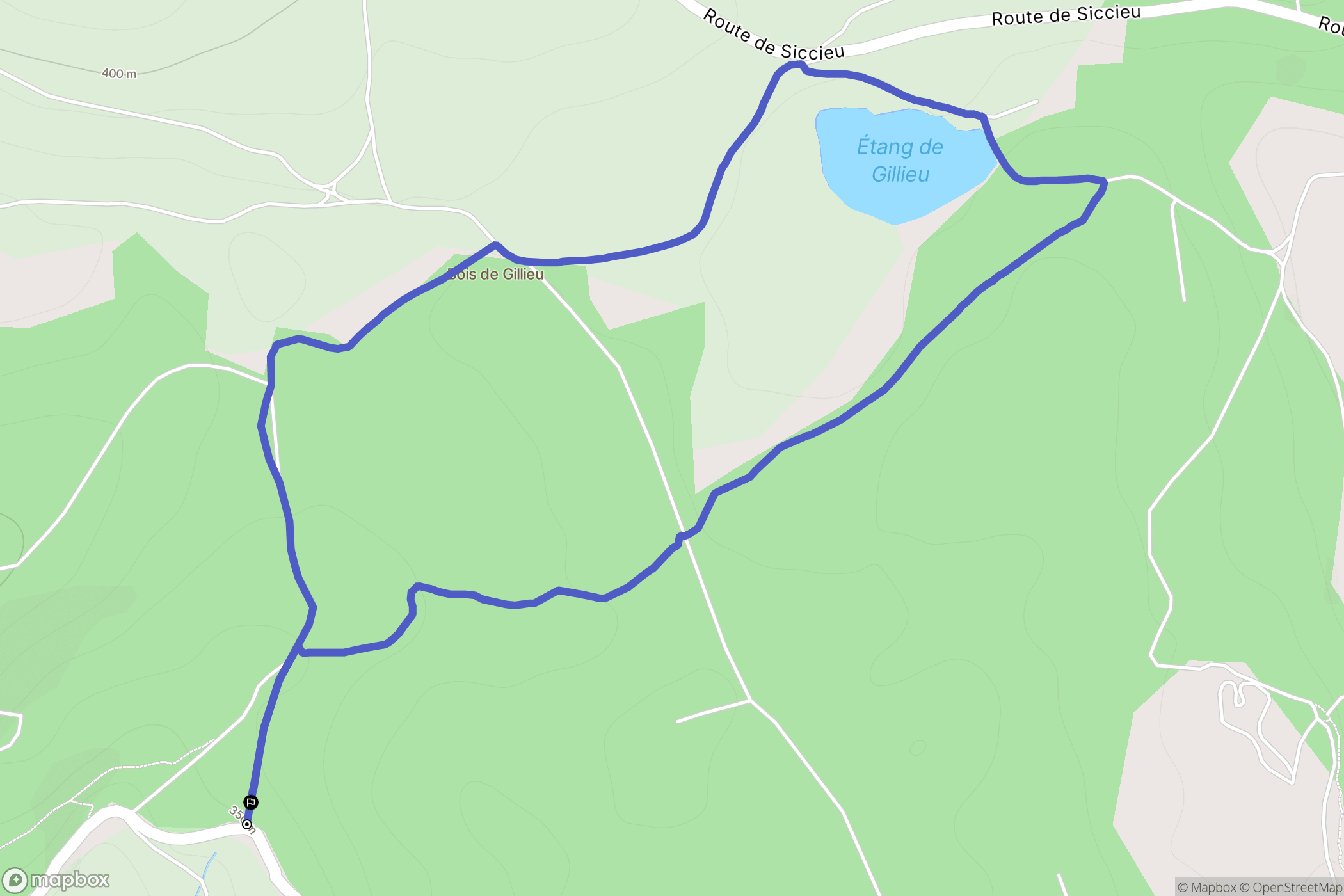 Siccieu-Saint-Julien-et-Carisieu : carte du parcours de randonnée - France