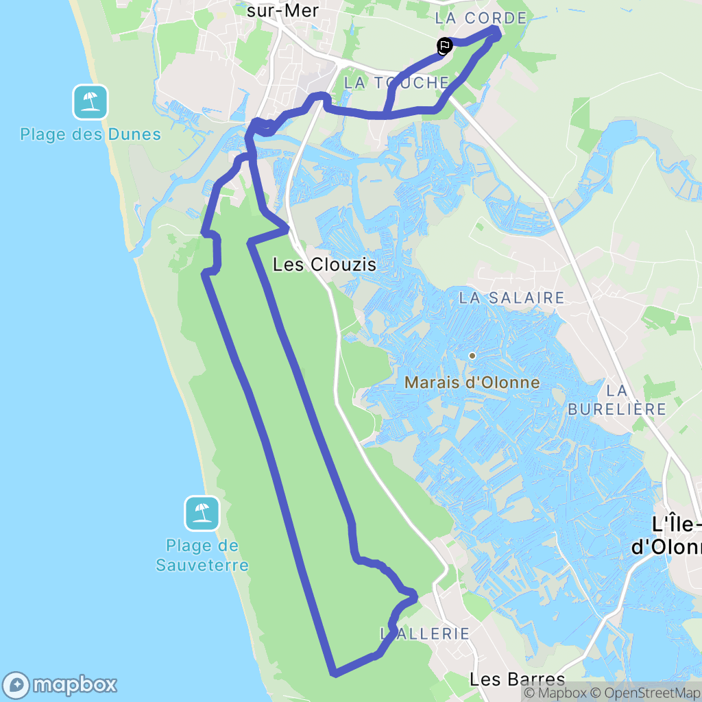 Brem-sur-Mer : carte du parcours de randonnée - France