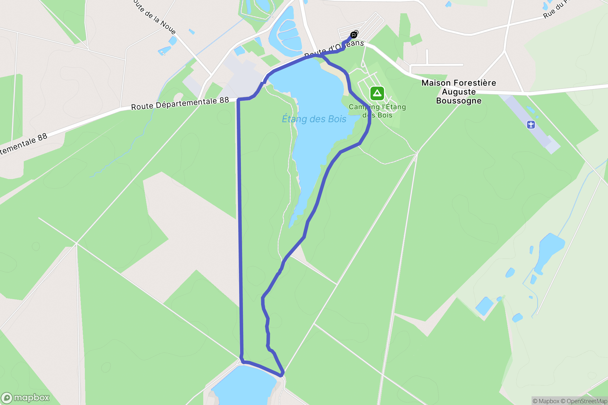 Vieilles-Maisons-sur-Joudry : carte du parcours de randonnée - France