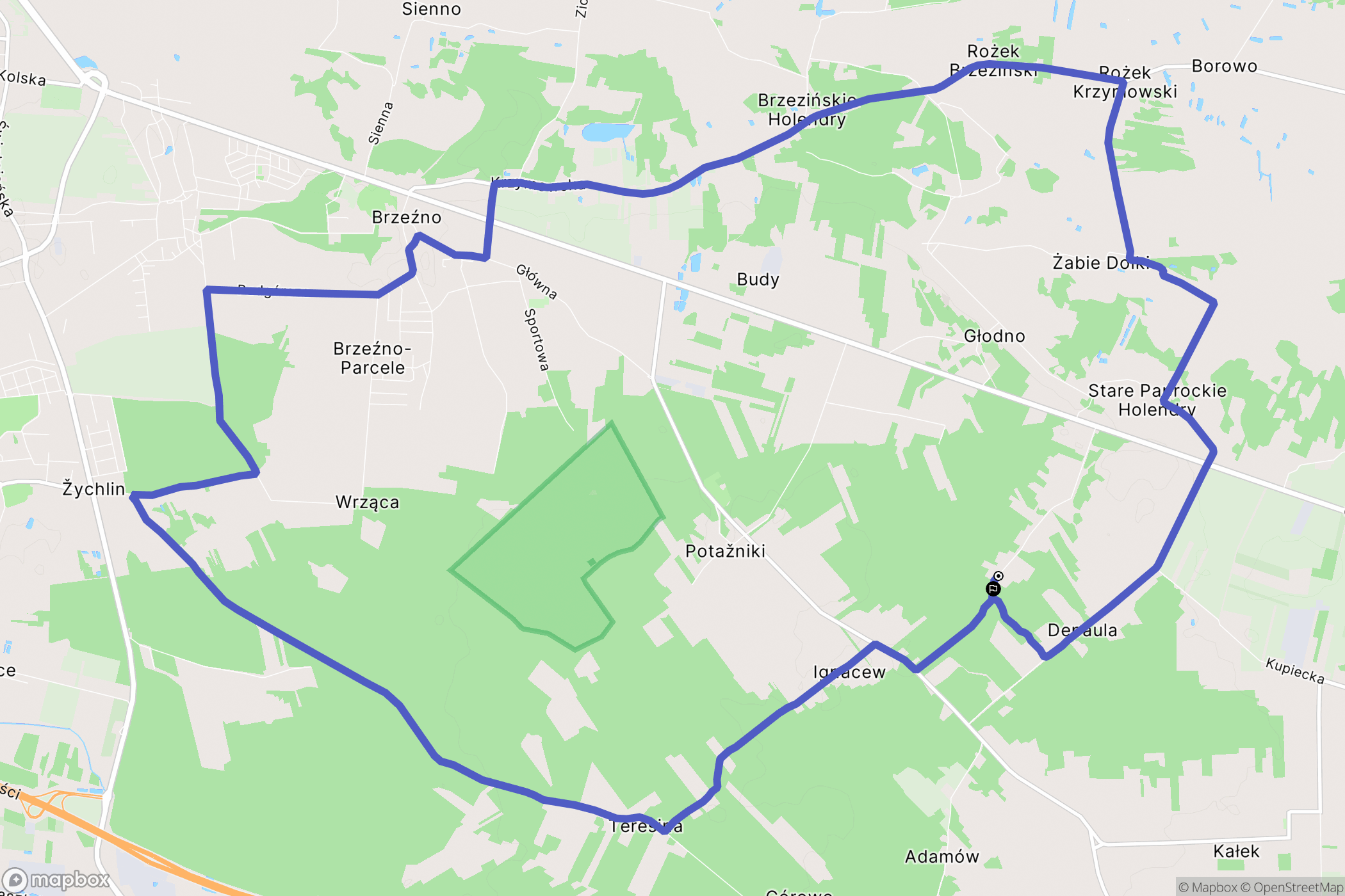 Ignacew: mapa trasy - Poland