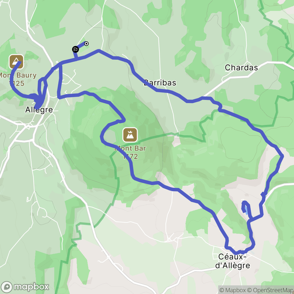 Allègre : carte du parcours de randonnée - France