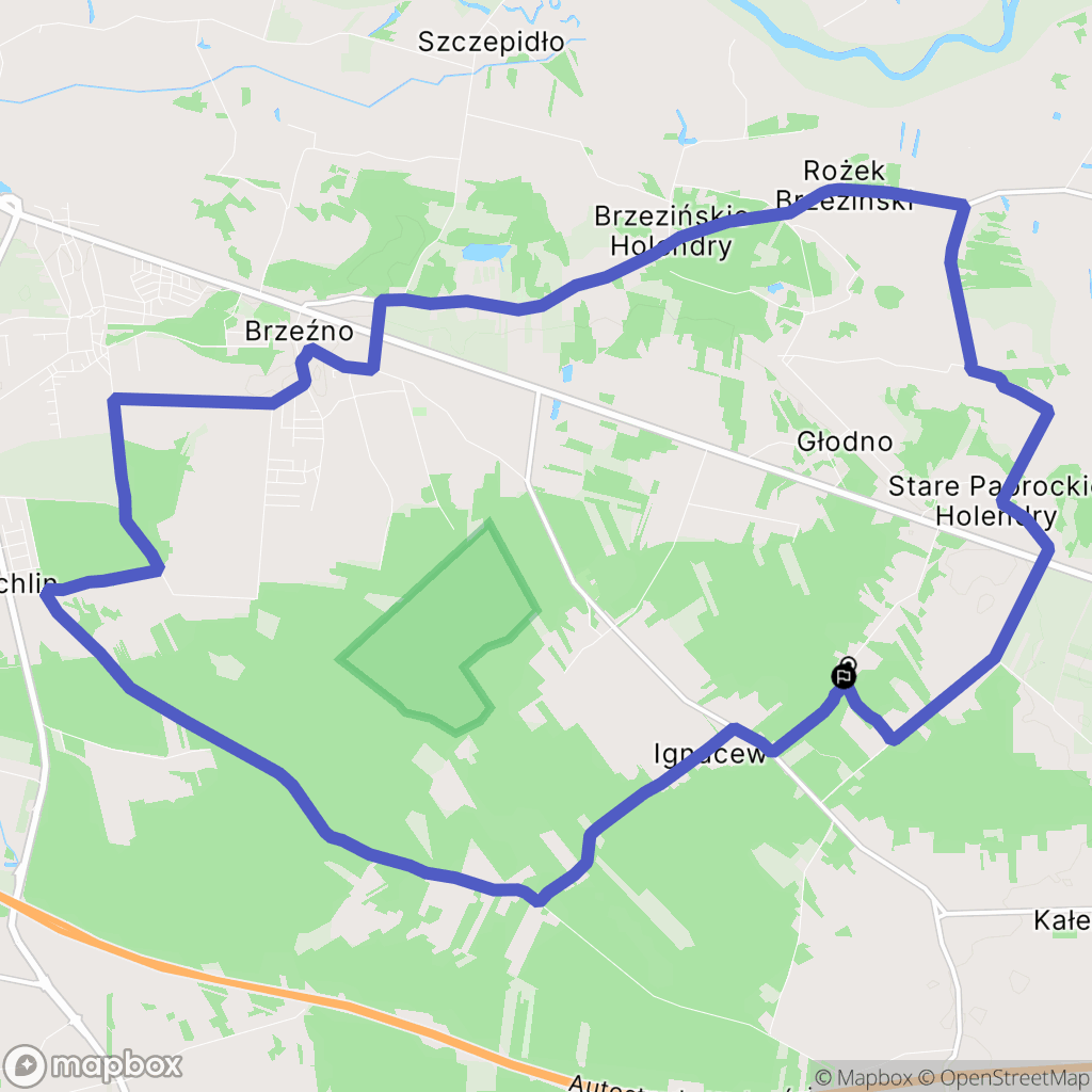 Ignacew: mapa trasy - Poland