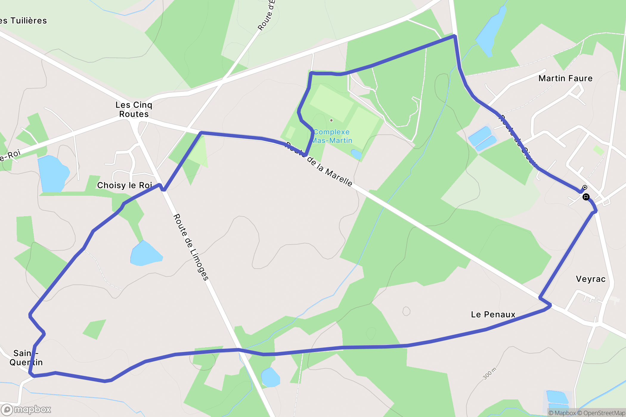 Veyrac : carte du parcours de randonnée - France