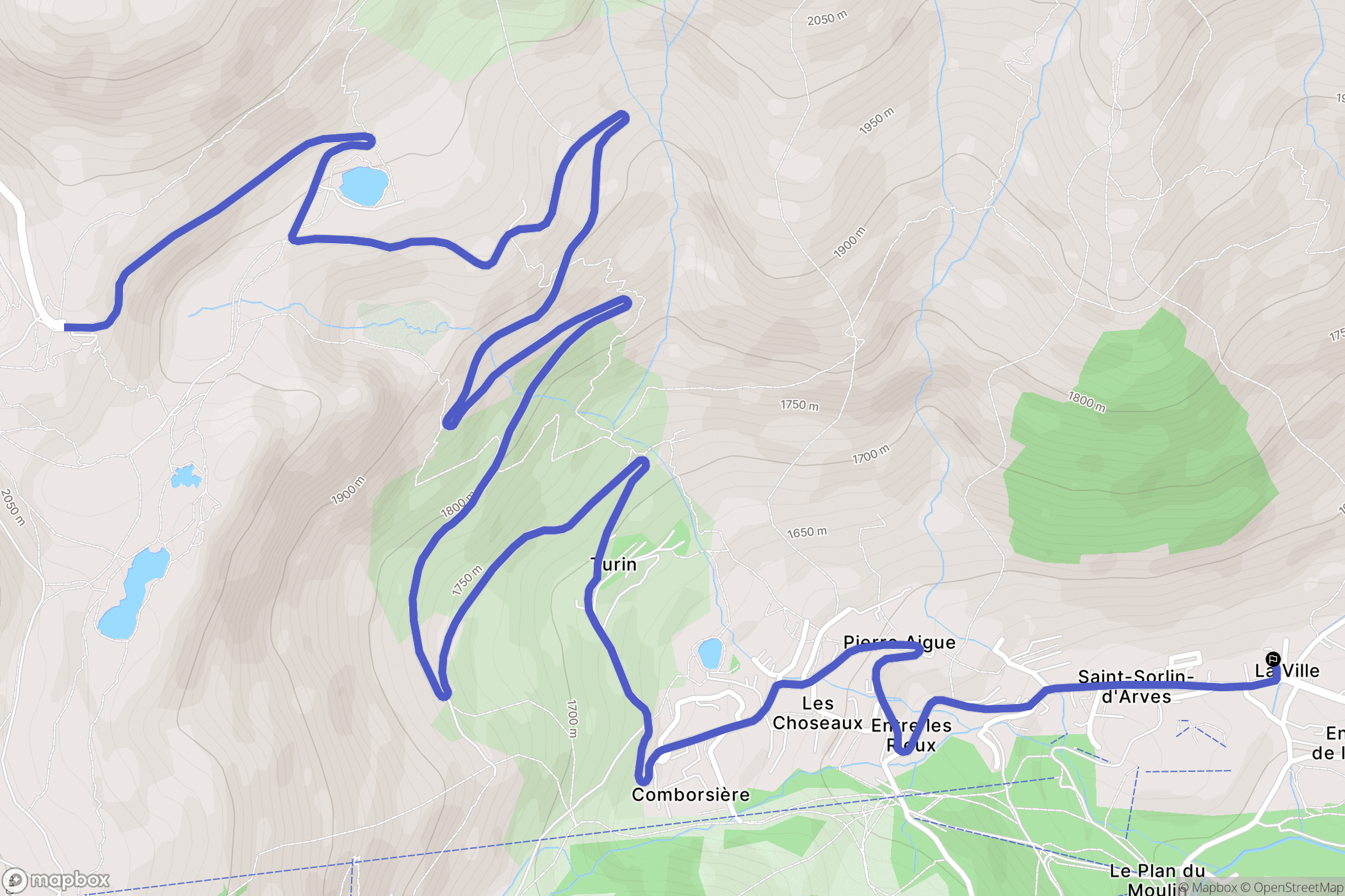 Saint-Sorlin-d'Arves : carte du parcours de randonnée - France
