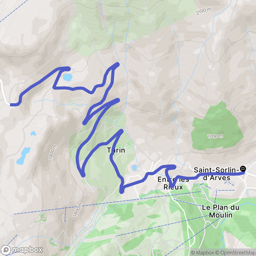 Saint-Sorlin-d'Arves : carte du parcours de randonnée - France