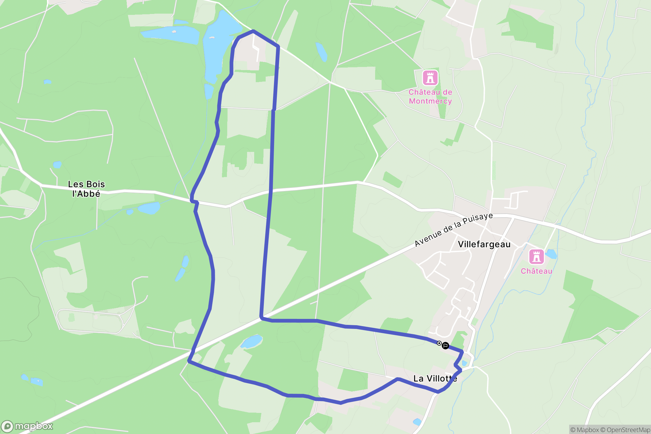 Villefargeau : carte du parcours de randonnée - France