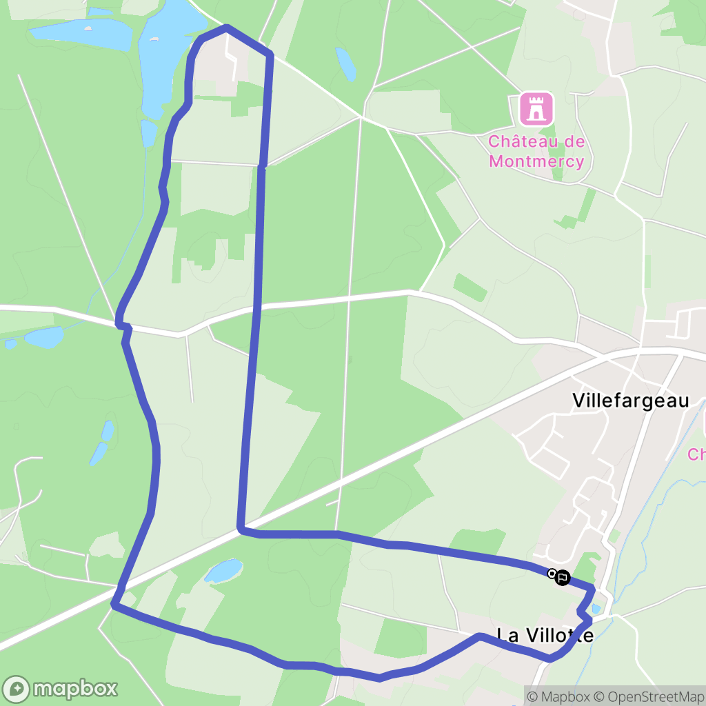 Villefargeau : carte du parcours de randonnée - France