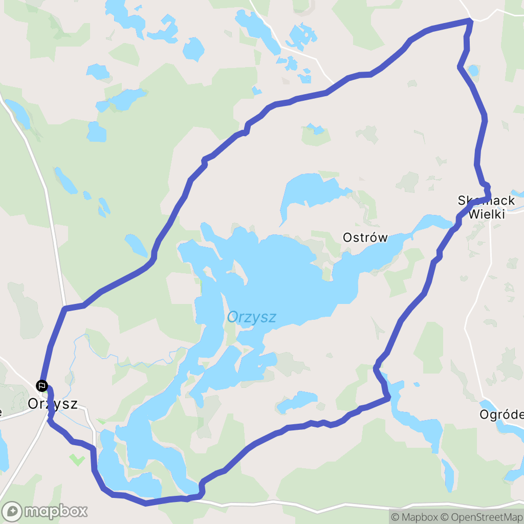 Orzysz: mapa trasy - Poland