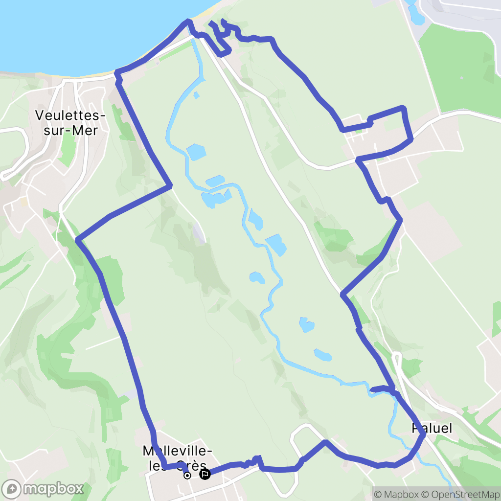 Malleville-les-Grès : carte du parcours de randonnée - France