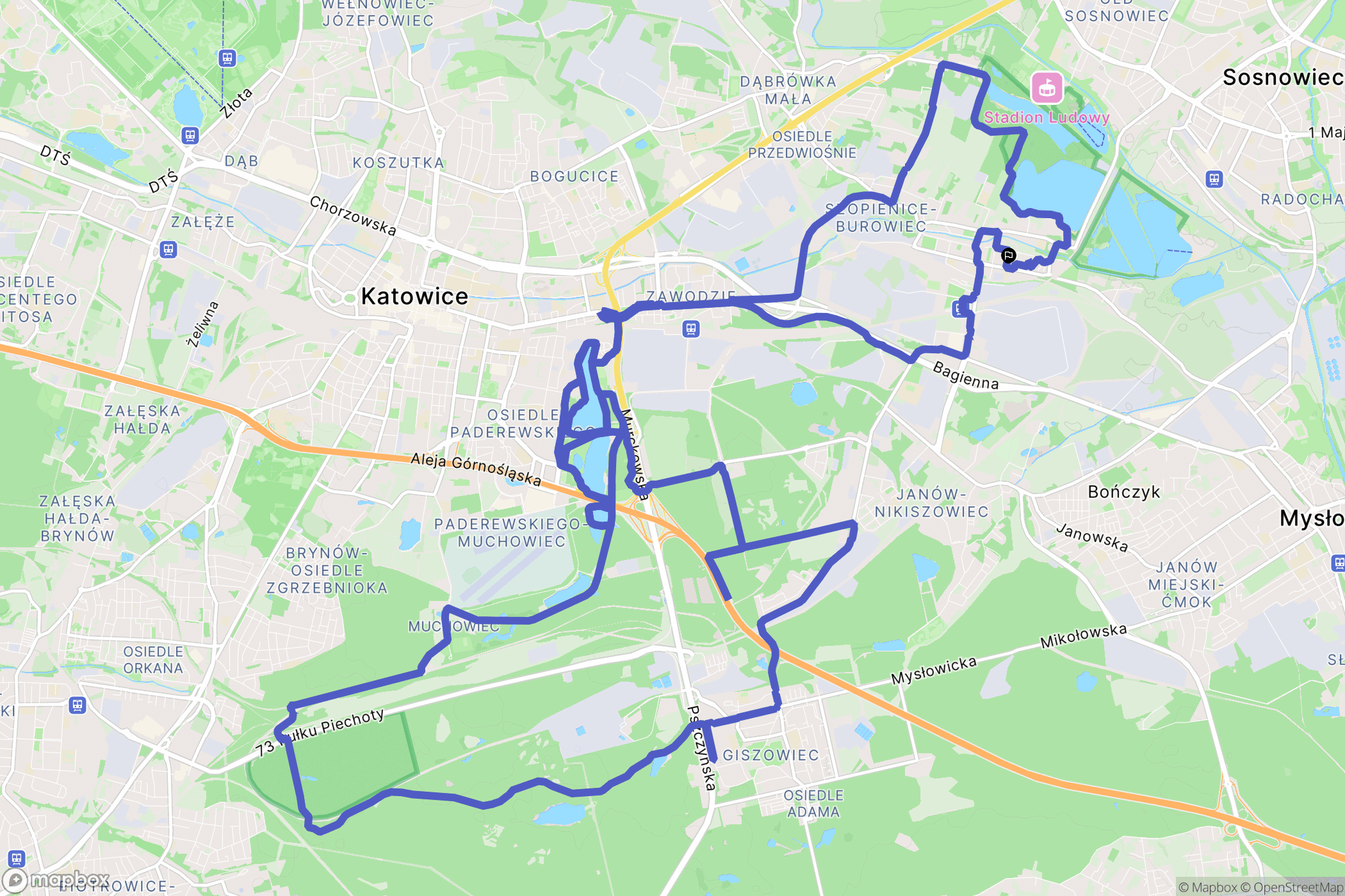 Katowice: mapa trasy - Poland