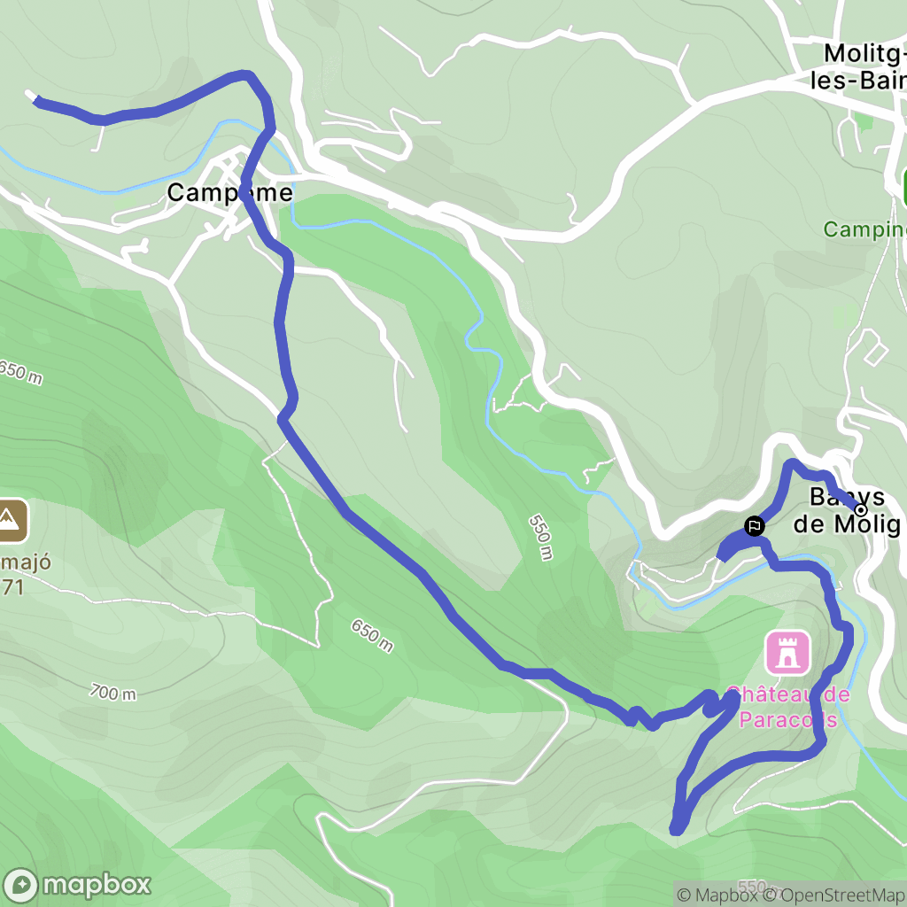 Molitg-les-Bains : carte du parcours de randonnée - France