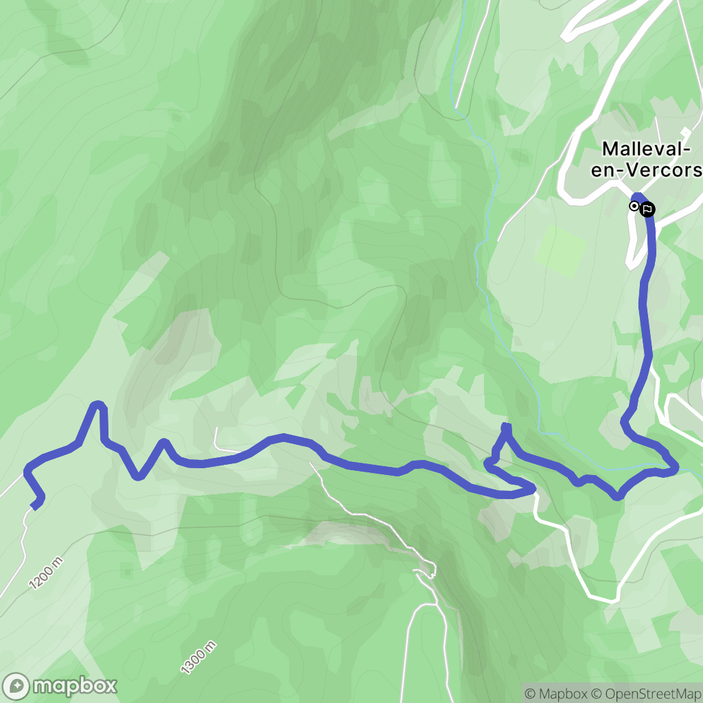 Malleval-en-Vercors : carte du parcours de randonnée - France