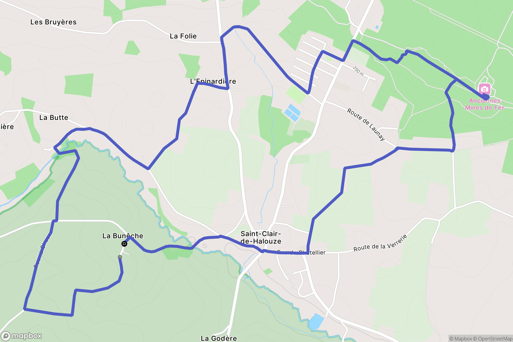 Saint-Bômer-les-Forges : carte du parcours de randonnée - France