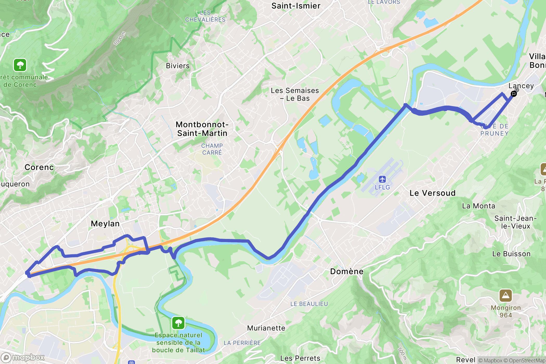 Villard-Bonnot : carte du parcours de randonnée - France