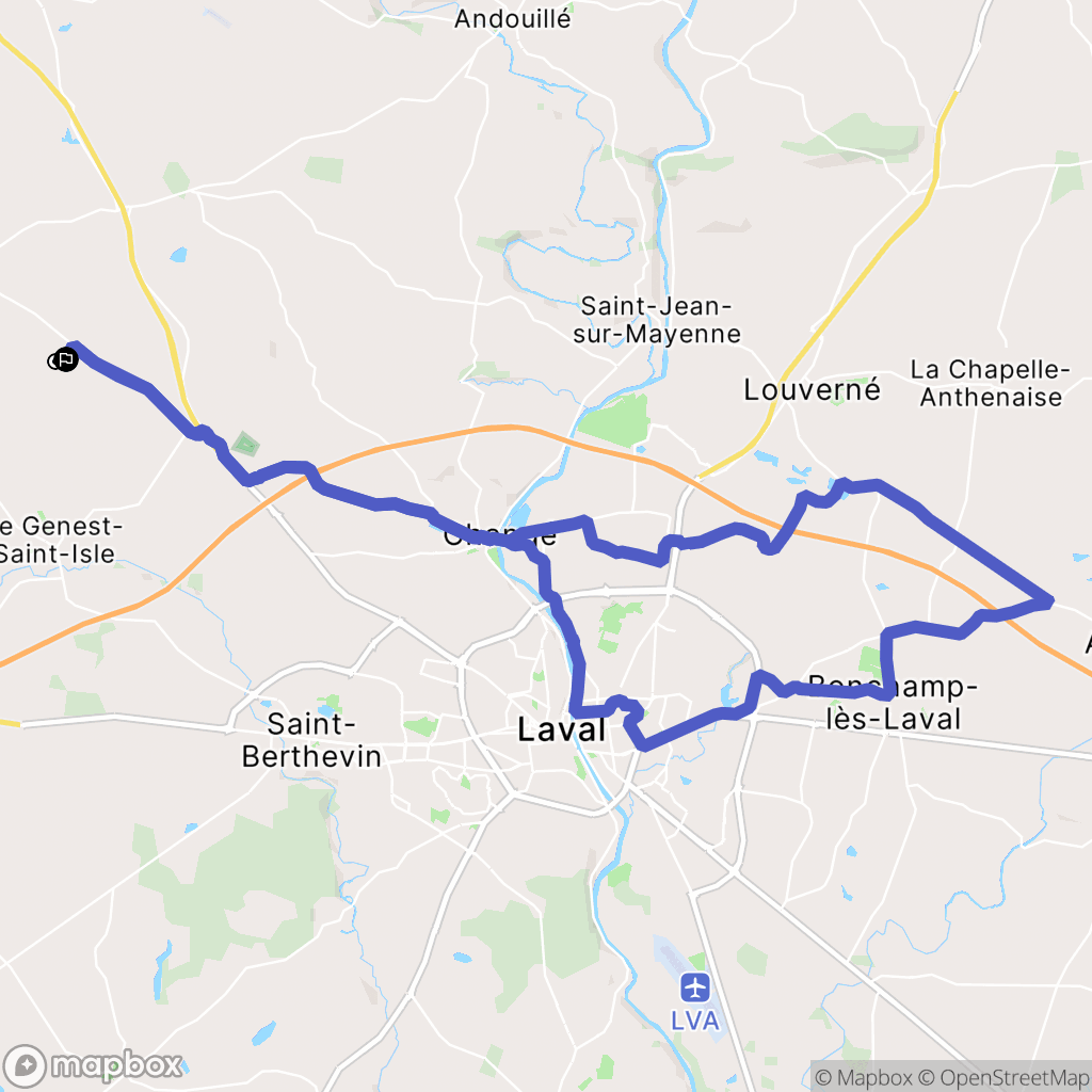 Le Genest-Saint-Isle : carte du parcours de randonnée - France