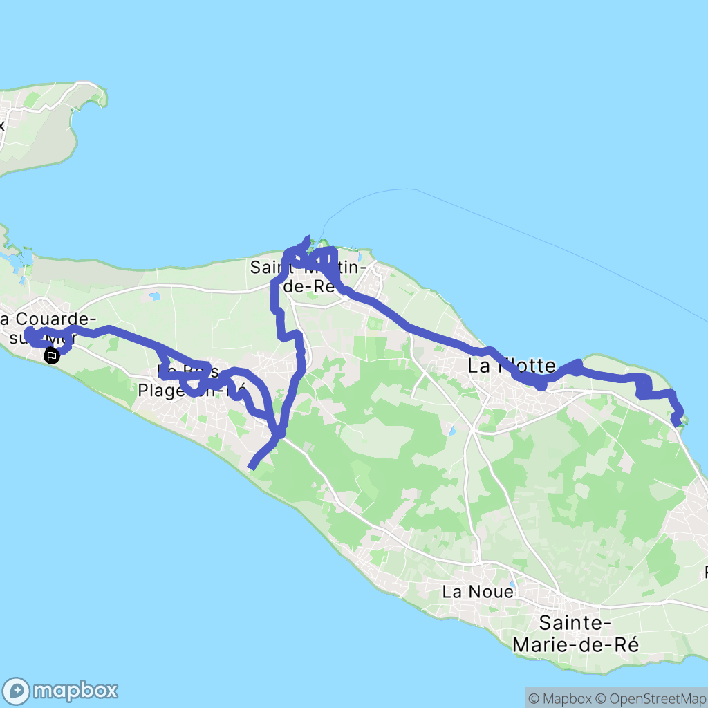 La Couarde-sur-Mer : carte du parcours de randonnée - France