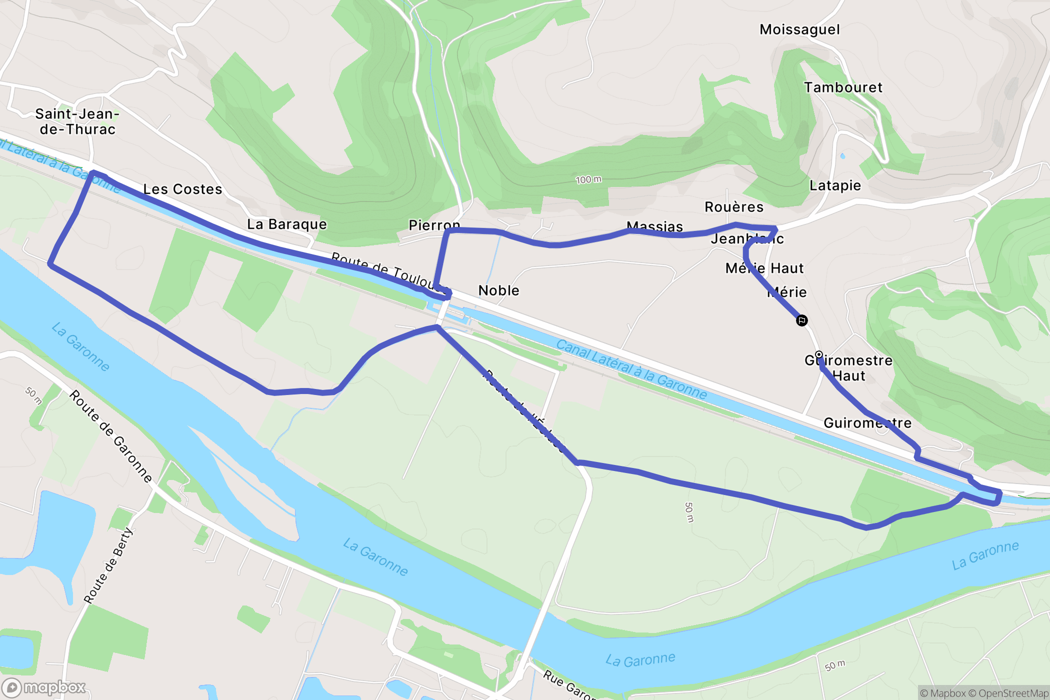 Saint-Romain-le-Noble : carte du parcours de randonnée - France