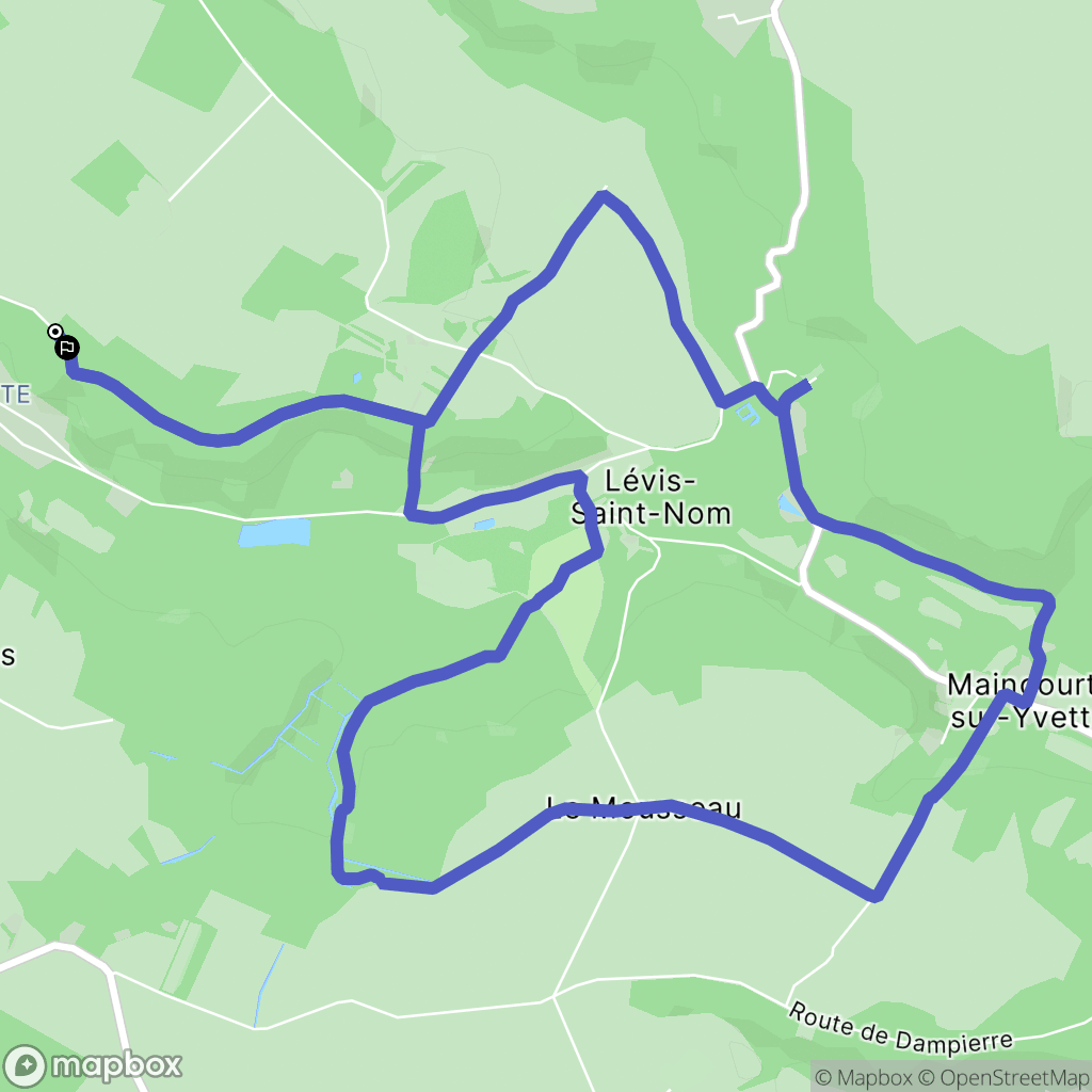 Lévis-Saint-Nom : carte du parcours de randonnée - France