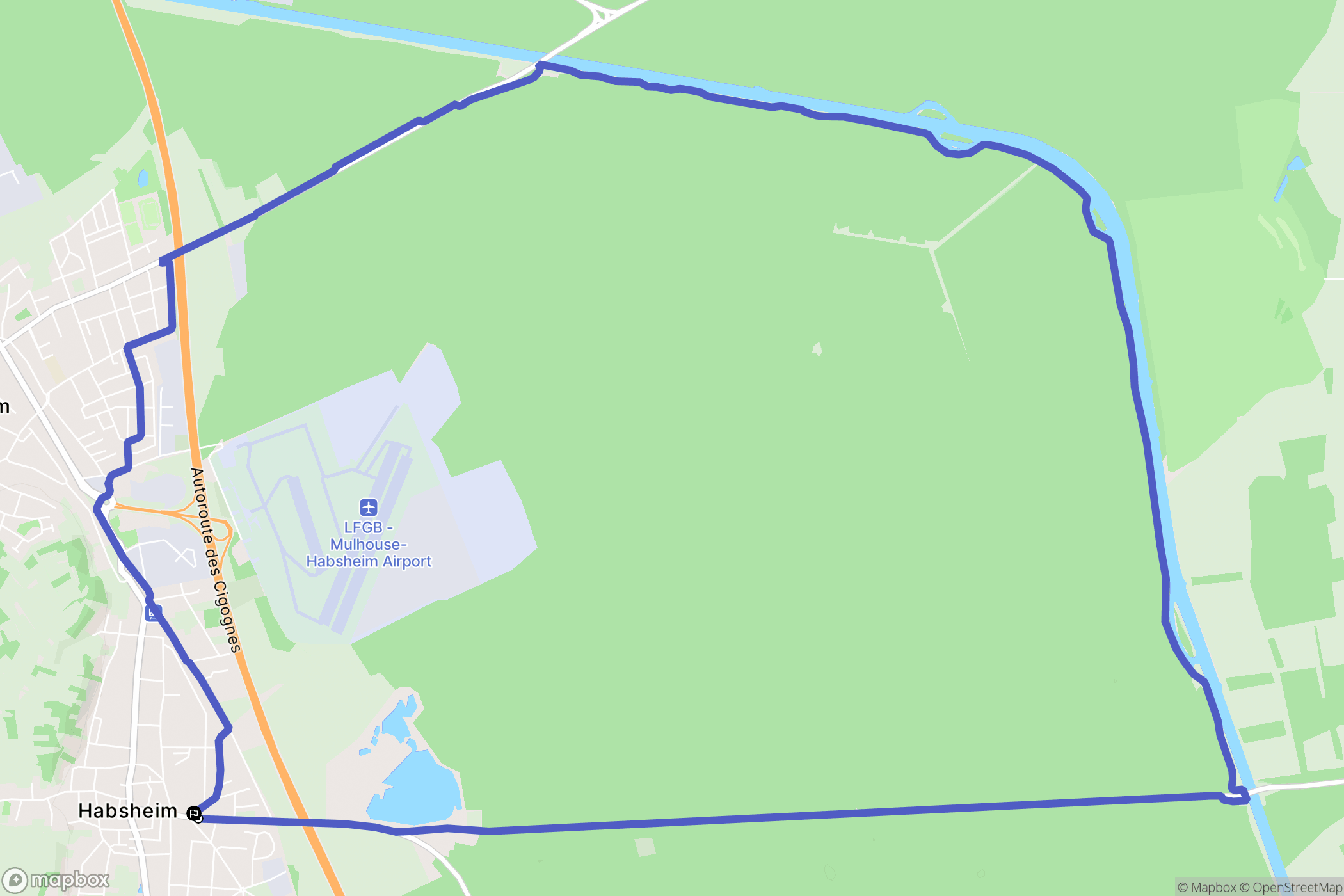 Habsheim : carte du parcours de randonnée - France