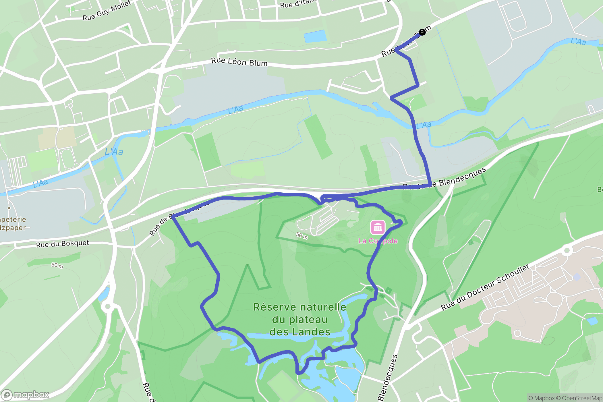 Wizernes : carte du parcours de randonnée - France