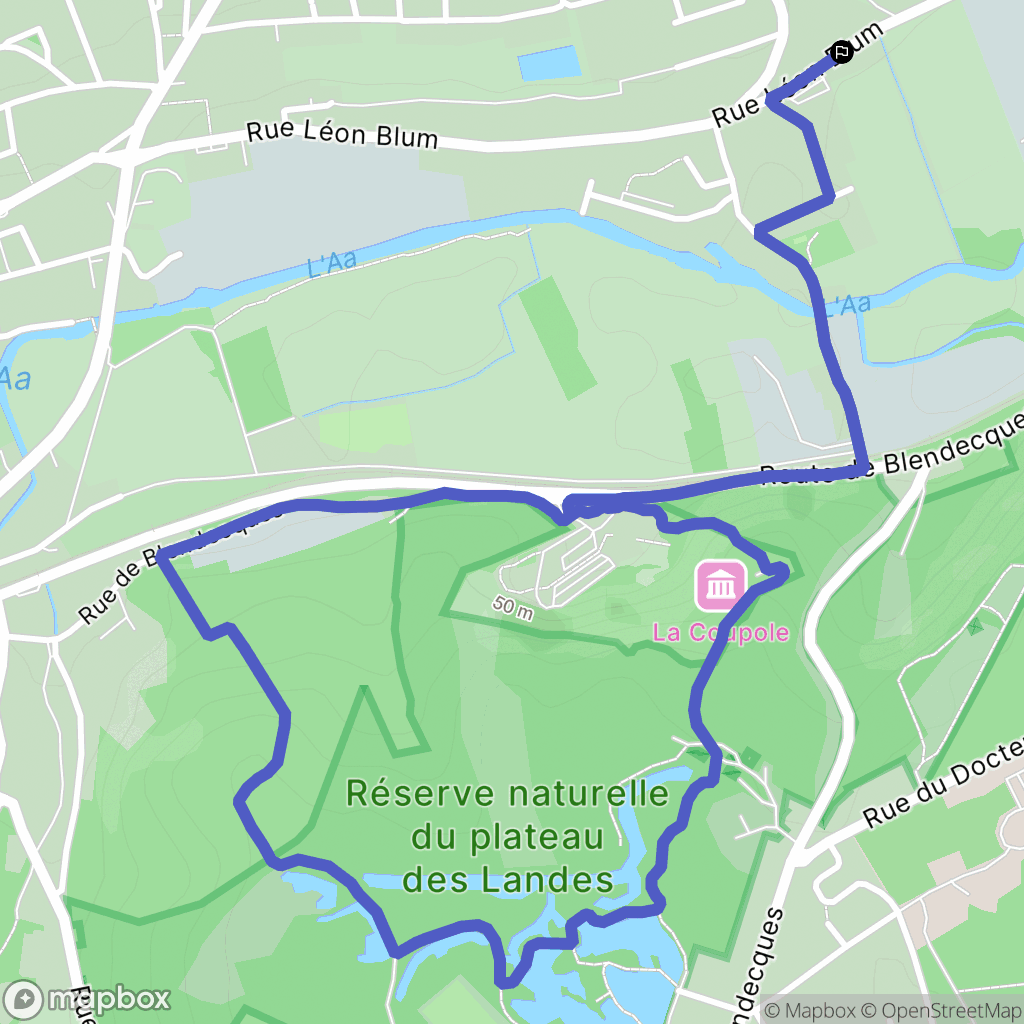 Wizernes : carte du parcours de randonnée - France