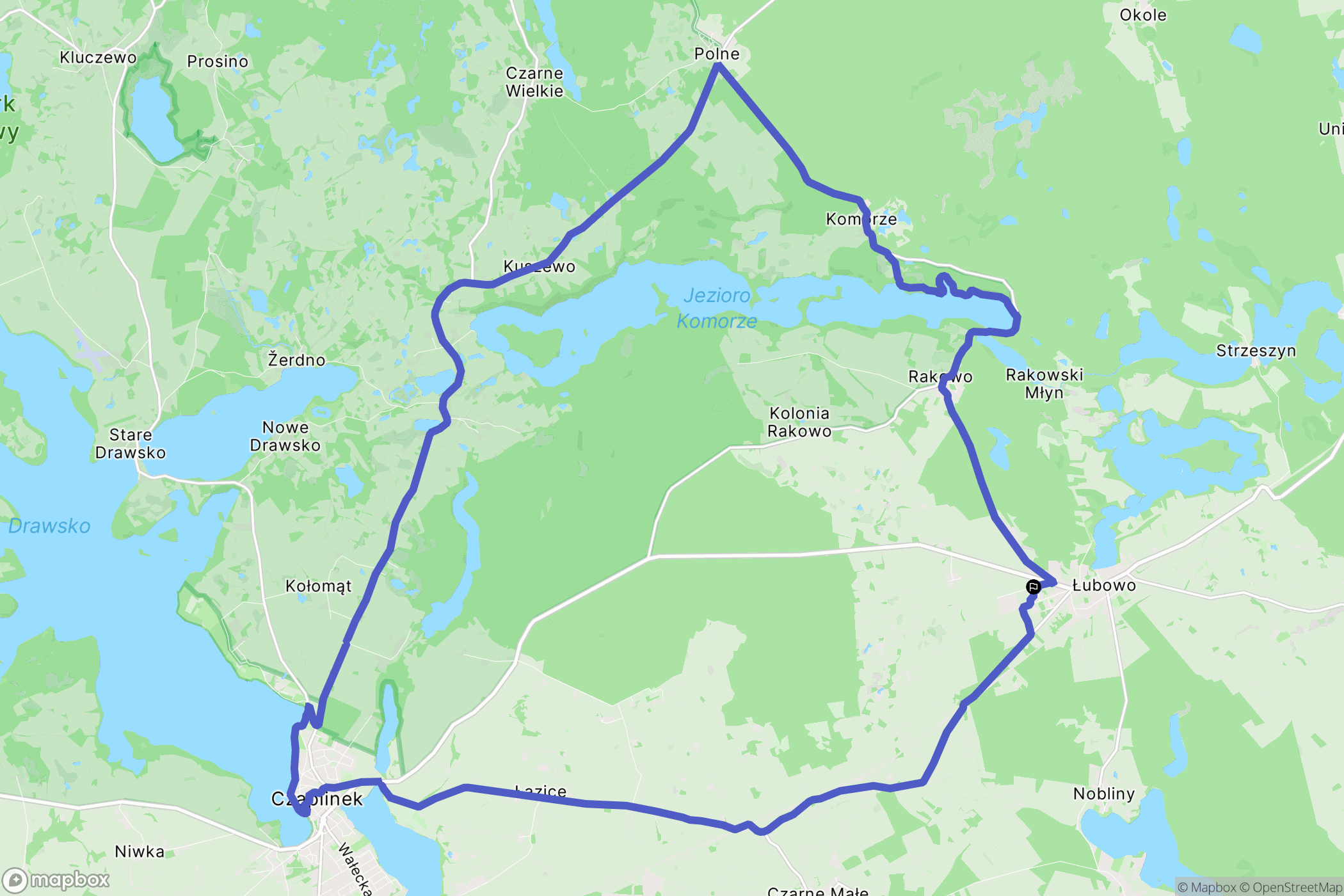 Łubowo: mapa trasy - Poland