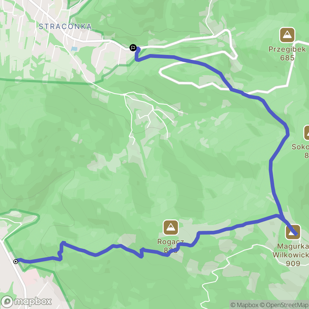 Wilkowice: mapa trasy - Poland