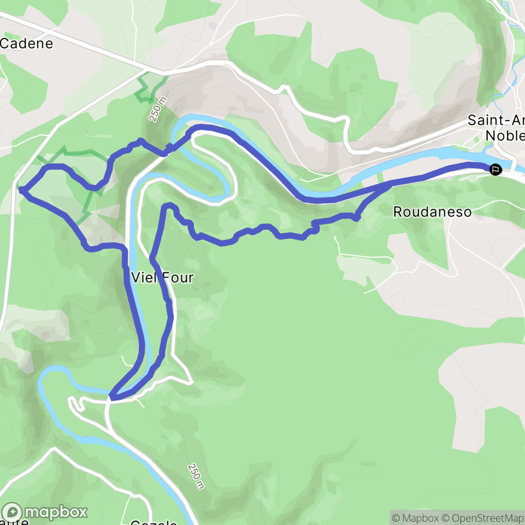 Saint-Antonin-Noble-Val : carte du parcours de randonnée - France
