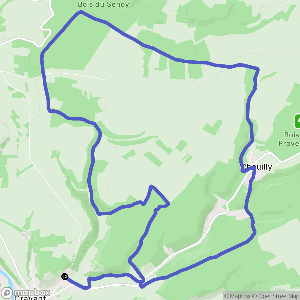 Deux Rivières : carte du parcours de randonnée - France