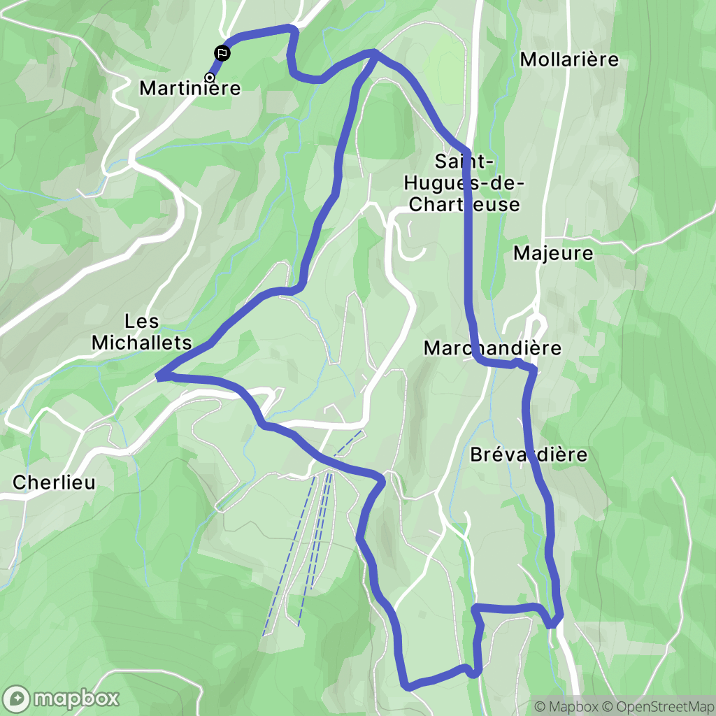 Saint-Pierre-de-Chartreuse : carte du parcours de randonnée - France