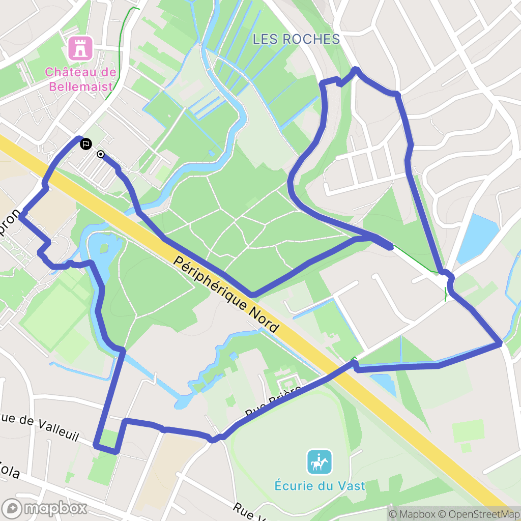Mondeville : carte du parcours de randonnée - France