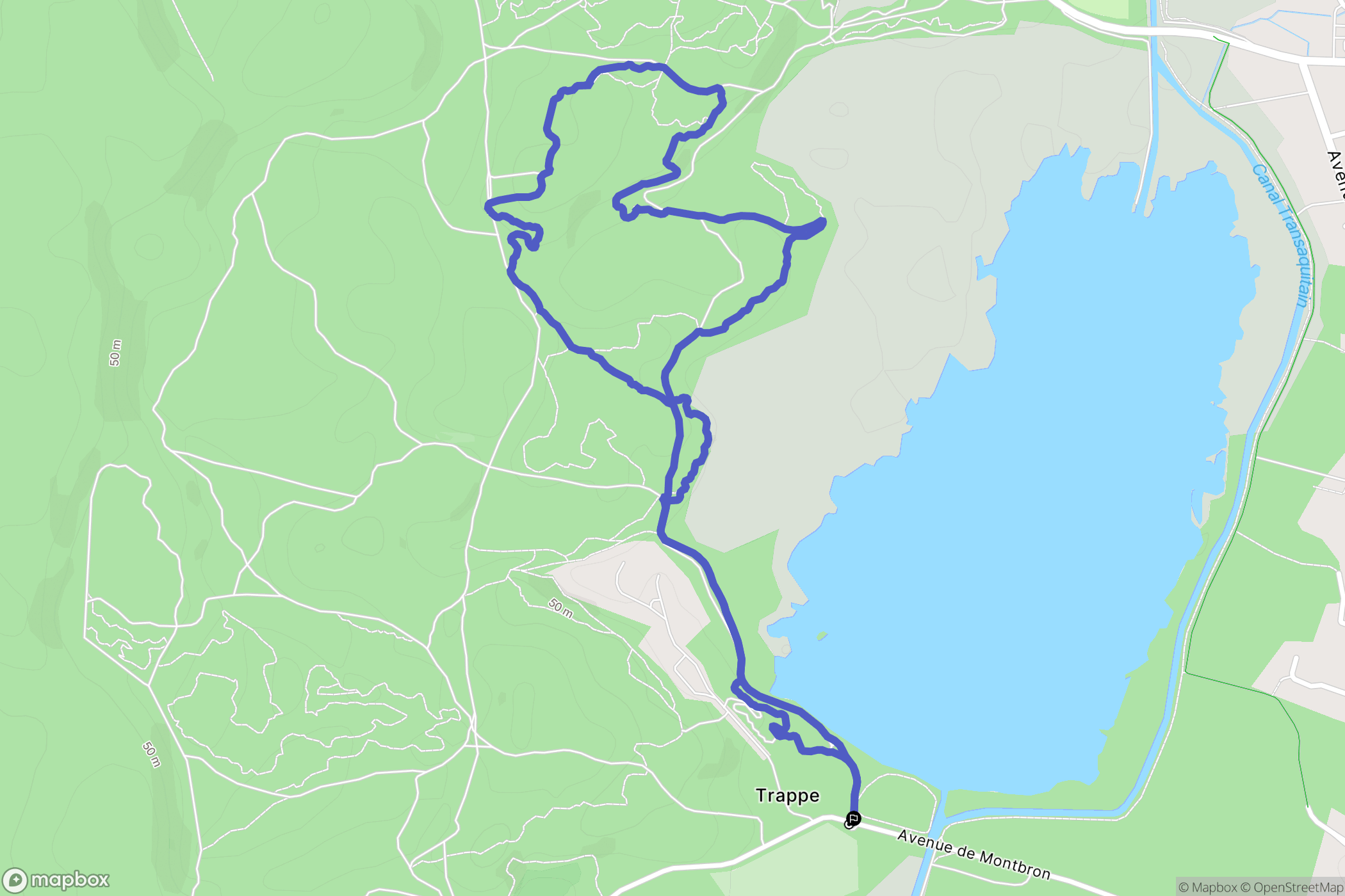 Biscarrosse : carte du parcours de randonnée - France
